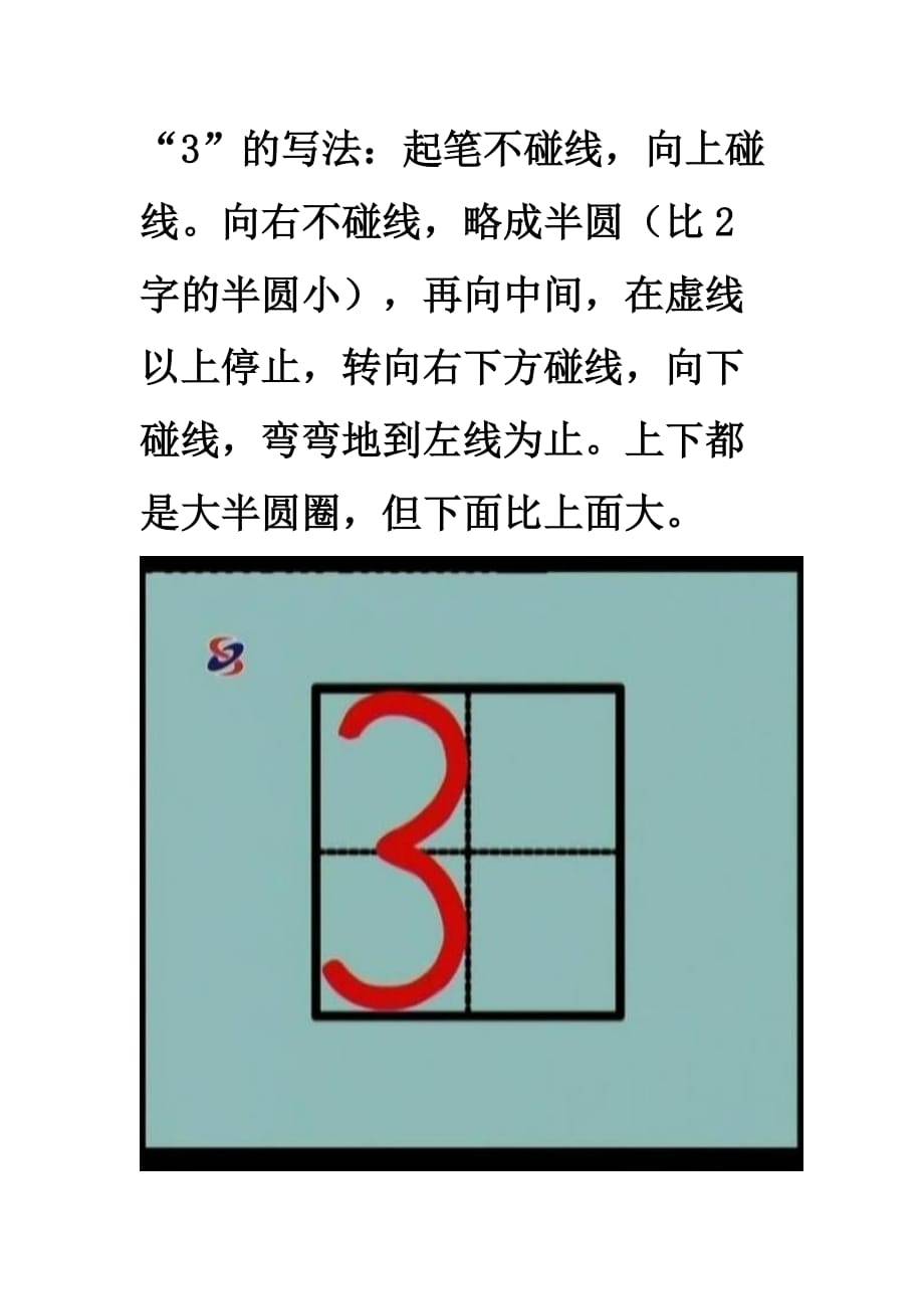 电报里数字的正确写法-数字4在田字格的正确写法